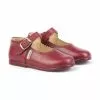 Childrens Girl Leather School Mary Jane Shoes Buckle 500 Burgundy, By AngelitoS