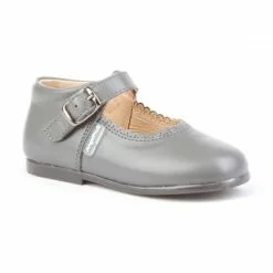 Childrens Girl Leather School Mary Jane Shoes Buckle 500 Grey, By AngelitoS -Sandals Sales Store childrens girl leather school mary jane shoes buckle 500 grey by angelitos 2