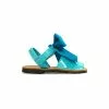 Childrens Synthetic Patent Menorcan Sandals Satin Bow 268 Blue, By Pisable
