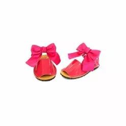 Childrens Synthetic Patent Menorcan Sandals Satin Bow 268 Fucsia, By Pisable -Sandals Sales Store childrens synthetic patent menorcan sandals satin bow 268 fucsia by pisable 3