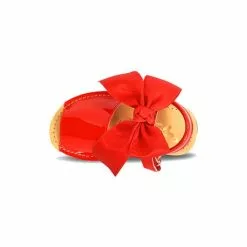 Childrens Synthetic Patent Menorcan Sandals Satin Bow 268 Red, By Pisable -Sandals Sales Store childrens synthetic patent menorcan sandals satin bow 268 red by pisable 3