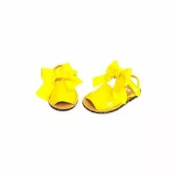 Childrens Synthetic Patent Menorcan Sandals Satin Bow 268 Yellow, By Pisable 7 Childrens Synthetic Patent Menorcan Sandals Satin Bow 268 Yellow, By Pisable -Sandals Sales Store childrens synthetic patent menorcan sandals satin bow 268 yellow by pisable 2