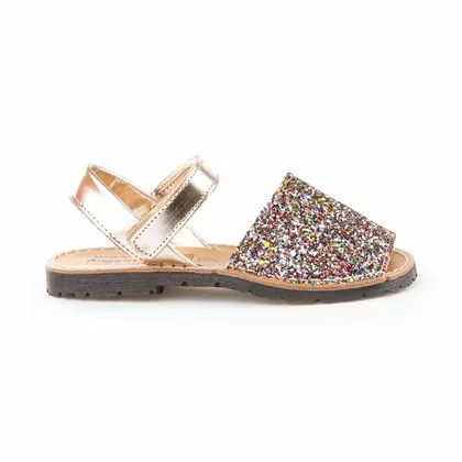 Girls Leather And Glitter Menorcan Sandals Velcro 203 Multicolor, By AngelitoS 1 Girls Leather And Glitter Menorcan Sandals Velcro 203 Multicolor, By AngelitoS