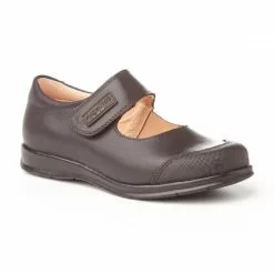 Girls Leather School Mary Jane Shoes Reinforced Toe Velcro 463 Chocolate, By AngelitoS -Sandals Sales Store girls leather school mary jane shoes reinforced toe velcro 463 chocolate by angelitos 2