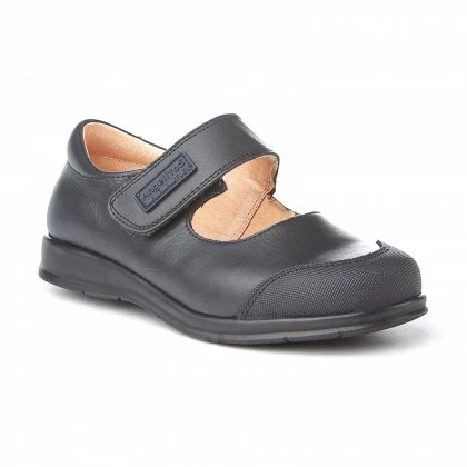 Girls Leather School Mary Jane Shoes Reinforced Toe Velcro 463 Navy, By AngelitoS 3 Girls Leather School Mary Jane Shoes Reinforced Toe Velcro 463 Navy, By AngelitoS - Image 3