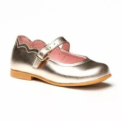Girls Metallic Leather Mary Jane Shoes Buckle 1100 Platinum, By AngelitoS -Sandals Sales Store girls metallic leather mary jane shoes buckle 1100 platinum by angelitos 2