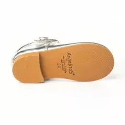 Girls Metallic Leather Mary Jane Shoes Velcro 1502 Silver, By AngelitoS -Sandals Sales Store girls metallic leather mary jane shoes velcro 1502 silver by angelitos 3