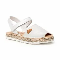 Girls Metallic Nappa Leather And Glitter Suede Menorcan Sandals Padded Insole Velcro 222 White, By AngelitoS -Sandals Sales Store girls metallic nappa leather and glitter suede menorcan sandals padded insole velcro 222 white by angelitos 2
