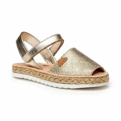 Girls Metallic Nappa Leather And Sack Menorcan Sandals Padded Insole Velcro 223 Platinum, By AngelitoS 3 Girls Metallic Nappa Leather And Sack Menorcan Sandals Padded Insole Velcro 223 Platinum, By AngelitoS - Image 3
