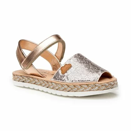 Girls Nappa Leather And Sequins Menorcan Sandals Padded Insole Velcro 224 Nude, By AngelitoS 3 Girls Nappa Leather And Sequins Menorcan Sandals Padded Insole Velcro 224 Nude, By AngelitoS - Image 3