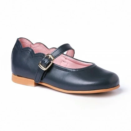 Girls Nappa Leather Mary Jane Shoes Buckle 1103 Navy, By AngelitoS 3 Girls Nappa Leather Mary Jane Shoes Buckle 1103 Navy, By AngelitoS - Image 3