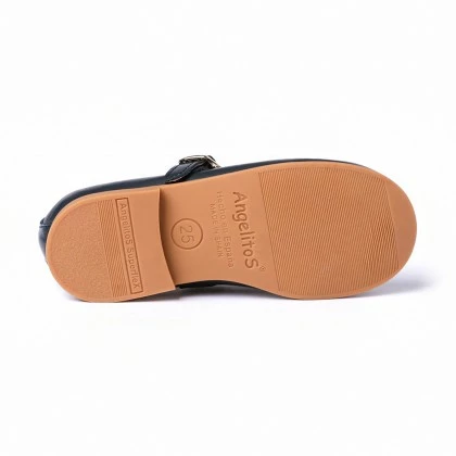 Girls Nappa Leather Mary Jane Shoes Buckle 1103 Navy, By AngelitoS 4 Girls Nappa Leather Mary Jane Shoes Buckle 1103 Navy, By AngelitoS - Image 4