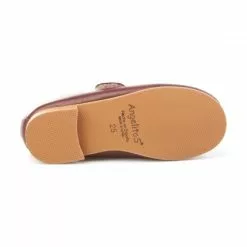 Girls Nappa Leather Mary Jane Shoes Velcro 1512 Burgundy, By AngelitoS -Sandals Sales Store girls nappa leather mary jane shoes velcro 1512 burgundy by angelitos 3