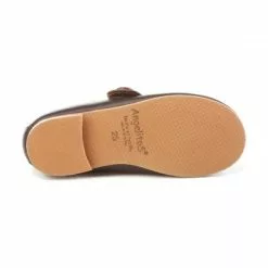 Girls Nappa Leather Mary Jane Shoes Velcro 1512 Chocolate, By AngelitoS -Sandals Sales Store girls nappa leather mary jane shoes velcro 1512 chocolate by angelitos 3