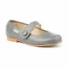 Girls Nappa Leather Mary Jane Shoes Velcro 1512 Grey, By AngelitoS