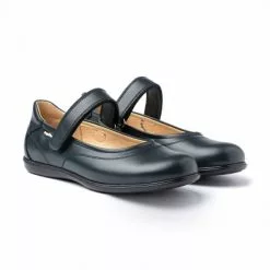 Girls Nappa Leather Mary Jane Shoes Velcro 1512 Navy, By AngelitoS