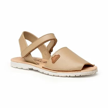 Girls Nappa Leather Menorcan Sandals Padded Insole Velcro 220 Camel, By AngelitoS 3 Girls Nappa Leather Menorcan Sandals Padded Insole Velcro 220 Camel, By AngelitoS - Image 3