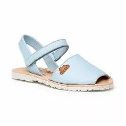 Girls Nappa Leather Menorcan Sandals Padded Insole Velcro 220 Sky Blue, By AngelitoS -Sandals Sales Store girls nappa leather menorcan sandals padded insole velcro 220 sky blue by angelitos 2