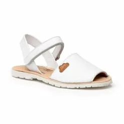 Girls Nappa Leather Menorcan Sandals Padded Insole Velcro 220 White, By AngelitoS -Sandals Sales Store girls nappa leather menorcan sandals padded insole velcro 220 white by angelitos 2