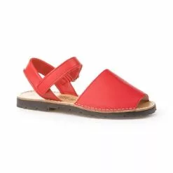 Girls Nappa Leather Menorcan Sandals Velcro 202 Red, By AngelitoS -Sandals Sales Store girls nappa leather menorcan sandals velcro 202 red by angelitos 2