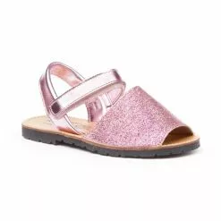 Girls Patent And Glitter Leather Menorcan Sandals Velcro 208 Pink, By AngelitoS -Sandals Sales Store girls patent and glitter leather menorcan sandals velcro 208 pink by angelitos 2