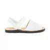 Girls Patent And Glitter Leather Menorcan Sandals Velcro 208 White, By AngelitoS