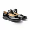 Girls Patent Leather Mary Jane Shoes Velcro 459 Black, By AngelitoS