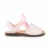 Girls Patent Leather Menorcan Sandals Satin Bow Velcro 206 Pink, By AngelitoS