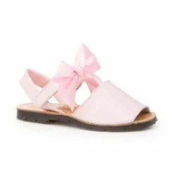 Girls Patent Leather Menorcan Sandals Satin Bow Velcro 206 Pink, By AngelitoS -Sandals Sales Store girls patent leather menorcan sandals satin bow velcro 206 pink by angelitos 2