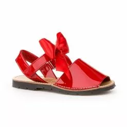 Girls Patent Leather Menorcan Sandals Satin Bow Velcro 206 Red, By AngelitoS -Sandals Sales Store girls patent leather menorcan sandals satin bow velcro 206 red by angelitos 2