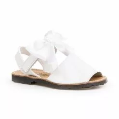 Girls Patent Leather Menorcan Sandals Satin Bow Velcro 206 White, By AngelitoS -Sandals Sales Store girls patent leather menorcan sandals satin bow velcro 206 white by angelitos 2