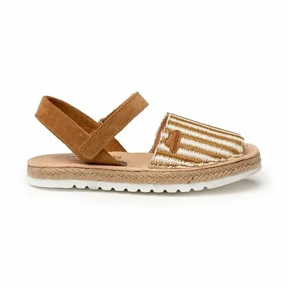 Girls Suede And Cotton Menorcan Sandals Padded Insole Velcro 227 Leather, By AngelitoS 1 Girls Suede And Cotton Menorcan Sandals Padded Insole Velcro 227 Leather, By AngelitoS