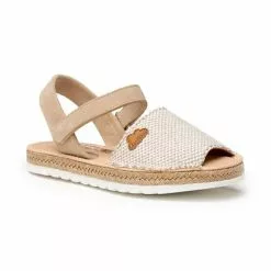 Girls Suede And Sackcloth Menorcan Sandals Padded Insole Velcro 225 Beige, By AngelitoS -Sandals Sales Store girls suede and sackcloth menorcan sandals padded insole velcro 225 beige by angelitos 2