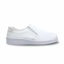 Man Leather Hospital Shoes Anatomical No Laces 291 White, By Percla