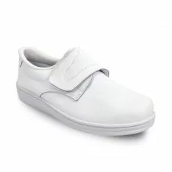 Man Leather Hospital Shoes Anatomical Velcro Closure 290 White, By Percla -Sandals Sales Store man leather hospital shoes anatomical velcro closure 290 white by percla 2