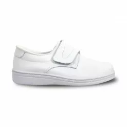 Man Leather Hospital Shoes Anatomical Velcro Closure 290 White, By Percla