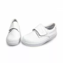 Man Leather Hospital Shoes Anatomical Velcro Closure 290 White, By Percla -Sandals Sales Store man leather hospital shoes anatomical velcro closure 290 white by percla 5