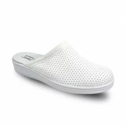 Man Perfo Leather Hospital Shoes Backless 298 White, By Percla -Sandals Sales Store man perfo leather hospital shoes slingback 298 white by percla 2