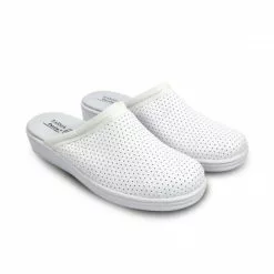 Man Perfo Leather Hospital Shoes Backless 298 White, By Percla -Sandals Sales Store man perfo leather hospital shoes slingback 298 white by percla 3