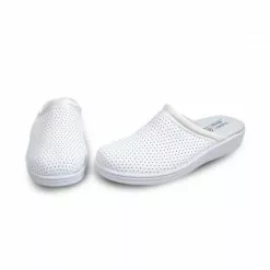 Man Perfo Leather Hospital Shoes Backless 298 White, By Percla -Sandals Sales Store man perfo leather hospital shoes slingback 298 white by percla 4