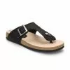Woman Leather Bio Sandals Cork Sole 8014 Black, By Morxiva Shoes