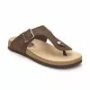 Woman Leather Bio Sandals Cork Sole 8014 Brown, By Morxiva Shoes