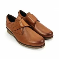 Woman Leather Low Wedged Comfort Shoes Velcro Removable Insole 70243 Leather, By TuPié -Sandals Sales Store woman leather low wedged comfort booties velcro removable insole 70243 leather by tupie 5