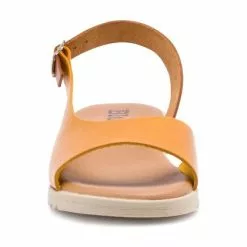 Sandals Sales Store -Sandals Sales Store woman leather low wedged sandals padded insole 1115 yellow by blusandal 1