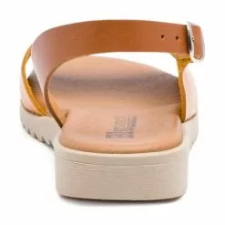 Woman Leather Low Wedged Sandals Padded Insole 1115 Yellow, By Blusandal -Sandals Sales Store woman leather low wedged sandals padded insole 1115 yellow by blusandal 3