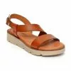 Woman Leather Low Wedged Sandals Padded Insole 166 Leather, By Blusandal