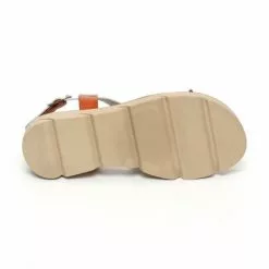 Woman Leather Low Wedged Sandals Padded Insole 166 White, By Blusandal -Sandals Sales Store woman leather low wedged sandals padded insole 166 white by blusandal 4