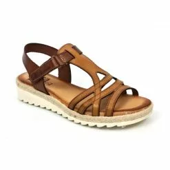 Woman Leather Low Wedged Sandals Velcro Padded Insole 2896 Leather, By Blusandal -Sandals Sales Store woman leather low wedged sandals velcro padded insole 2896 leather by blusandal 2