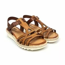Woman Leather Low Wedged Sandals Velcro Padded Insole 2896 Leather, By Blusandal -Sandals Sales Store woman leather low wedged sandals velcro padded insole 2896 leather by blusandal 3