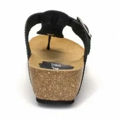 Woman Leather Wedged Bio Sandals Cork Sole 414 Black, By Morxiva Shoes -Sandals Sales Store woman leather wedged bio sandals cork sole 414 red by morxiva shoes 3